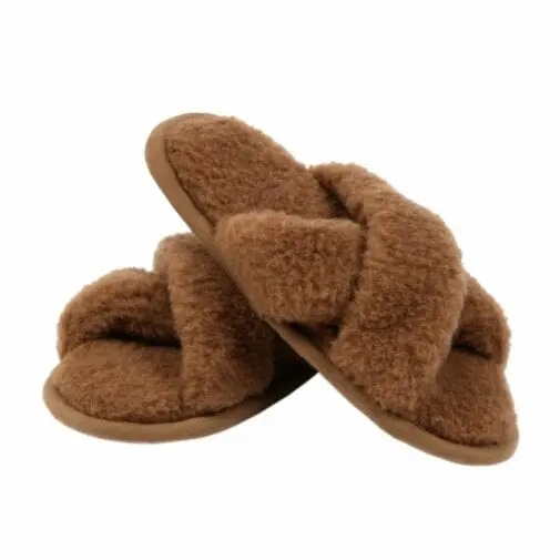 Camel and Merino Wool Unisex Slippers – Brown