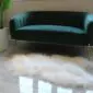 2 Long-haired ivory Icelandic sheepskin rug with a natural organic shape and thick wool texture.