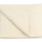 Folded ivory merino wool blanket with stitched edges on a white background.