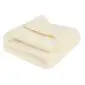 Folded ivory double layer merino wool blanket with a soft textured finish.