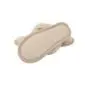 Beige flip-flop slippers made from textured wool with a thong strap and soft footbed.