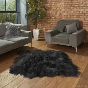 Icelandic Sheepskin Rug 2 Skin Black