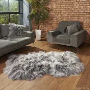 Icelandic Sheepskin Rug 3 Skin Grey