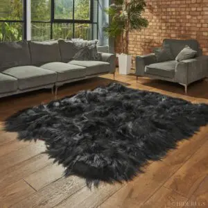 Icelandic Sheepskin Rug Natural Black