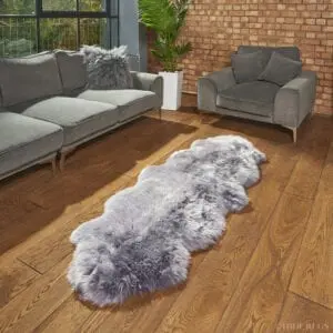 Sheepskin Rug Double Steel Grey