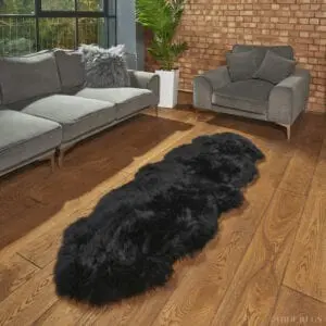 Sheepskin Rug Double Black
