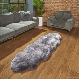 Icelandic Sheepskin Rug Shorn Double Grey