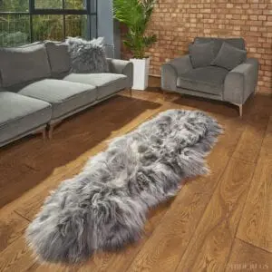 Icelandic Sheepskin Rug Double Grey