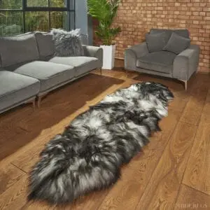 Icelandic Sheepskin Rug Double Natural Grey (Darker Shades)
