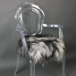 Icelandic Sheepskin Chair Pad Silver Dark Tops