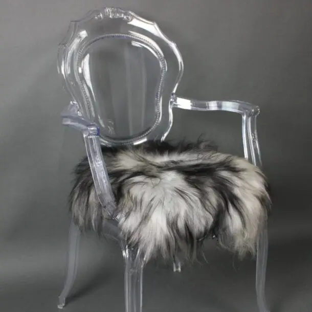 Icelandic Sheepskin Chair Pad Silver Dark Tops