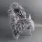 IMG_7755 Long-haired grey Icelandic sheepskin rug laid flat. detail view