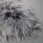 IMG_7773 Long-haired grey Icelandic sheepskin rug with a natural shaggy texture.