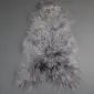 IMG_7779 Long-haired grey Icelandic sheepskin rug with natural wavy texture and irregular edges.