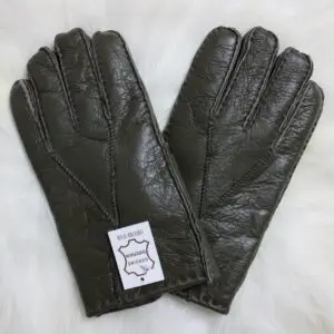 Men's Sheepskin Nappa Leather Gloves - Large KHAKI