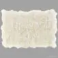Rug-005 Large rectangular cream sheepskin rug with a thick, textured wool pile and scalloped edges.