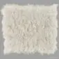Rug-007 Large rectangular cream Icelandic sheepskin rug with long, thick wool and natural scalloped edges.