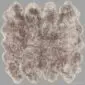 Large octo sheepskin rug in vole grey with a thick, textured wool pile and natural scalloped edges.