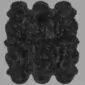 Large black sexto sheepskin rug with a thick, textured wool pile and natural scalloped edges.