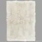 Rectangular cream sheepskin rug with straight edges and a thick, textured wool pile.