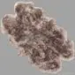 Rug-034 Large quad sheepskin rug with thick, textured wool in mottled shades of brown and grey.