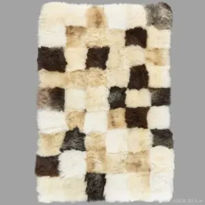Mixed UK Sheepskin Patchwork Rug