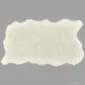 Large rectangular shorn Icelandic sheepskin rug in natural white with irregular wavy edges.