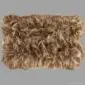 Rectangular rusty brown Icelandic sheepskin rug with long, thick wool fibres.