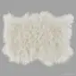 Rug-058 Large ivory Icelandic sheepskin rug with long, thick wool and natural irregular edges.