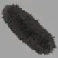 Rug-065 Long double-length black Icelandic sheepskin rug with thick, shaggy wool texture.