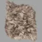 Taupe Icelandic double sheepskin rug with long, thick, textured wool pile.