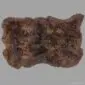 Rug-055 Large rectangular rare breed sheepskin rug with thick, curly wool in mottled shades of dark brown and tan.