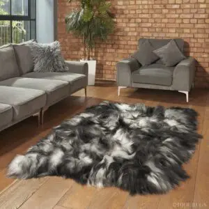 Natural Grey Icelandic Sheepskin 4 Skin (Darker Shades)