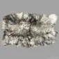 Large rectangular Icelandic sheepskin rug featuring long, textured wool in natural light grey and cream tones.