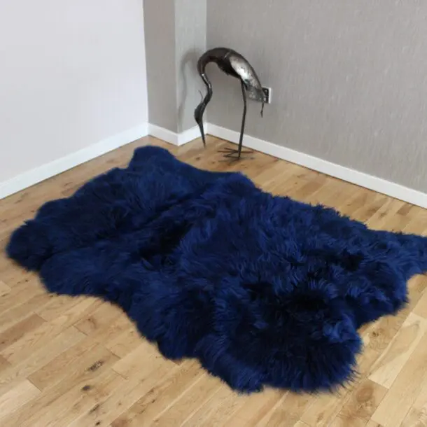 UK Sheepskin Rug Navy Blue 4 Skin