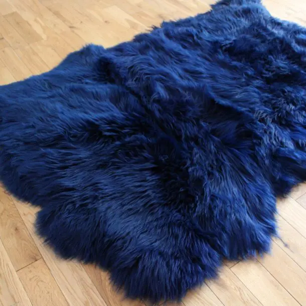 UK Sheepskin Rug Navy Blue 4 Skin