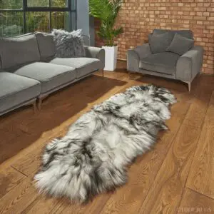 Icelandic Sheepskin Rug Double Natural Grey (Lighter Shades)