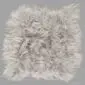 Linen-coloured Icelandic sheepskin rug with long, thick wool fibres and natural irregular edges.