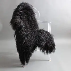 Natural Curly Icelandic Sheepskin Rug Black