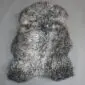 Grey Curly Gotland Sheepskin Rug GOT155 (2) Large curly sheepskin rug in natural grey with a textured, woolly finish and organic shape.
