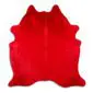 Cowhide Rug C00551 (2) Natural cowhide rug dyed in a solid vibrant red colour with an irregular organic shape.