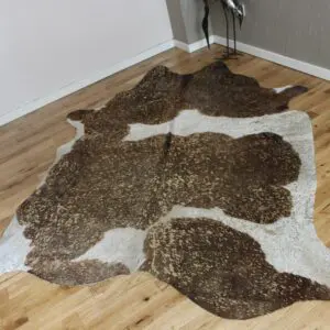Brown and White Gold Metallic Cowhide CM276