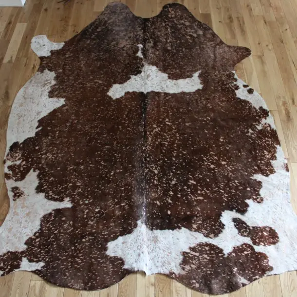 Brown and White Rose Gold Metallic Cowhide CM278