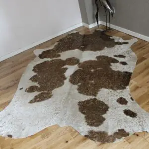 Brown and White Gold Metallic Cowhide CM279