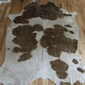 Brown and White Gold Metallic Cowhide CM279