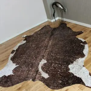Brown and White Rose Gold Metallic Cowhide CM287