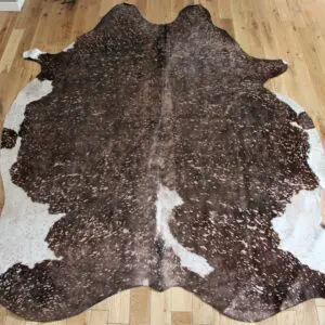 Brown and White Rose Gold Metallic Cowhide CM287