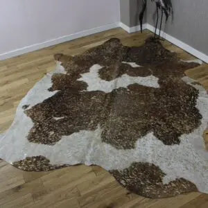 Brown and White Gold Metallic Cowhide CM304