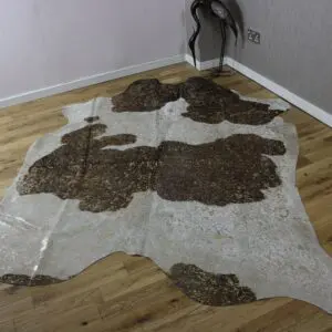 Brown and White Gold Metallic Cowhide CM308