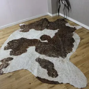 Brown and White Gold Metallic Cowhide CM310
